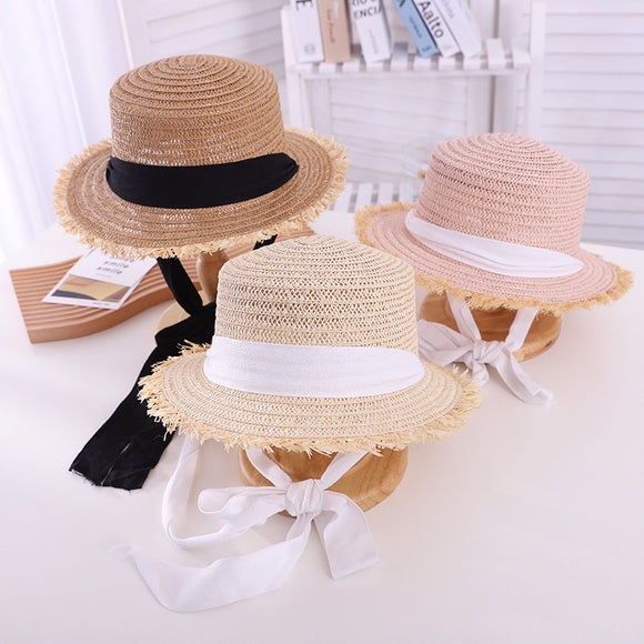 Sombrero de Paja Calado Protección Solar Estilo Británico