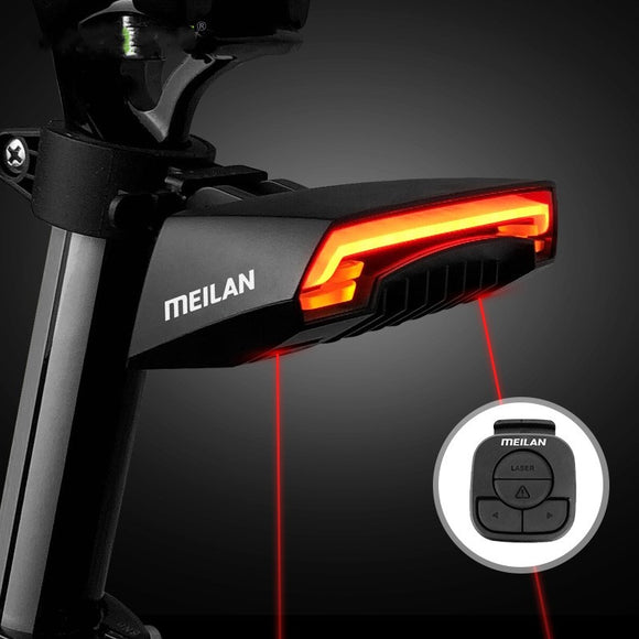 Luz de Seguridad Láser con Control Remoto para Bicicleta