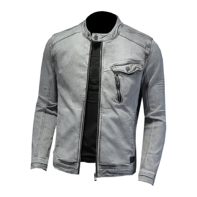 Chaqueta Denim Stretch con Cierre para Hombre - Ajuste Premium - Image 8