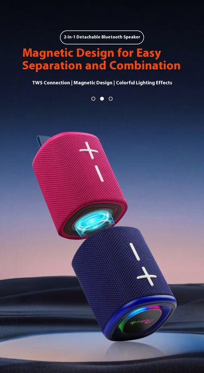 Parlante Bluetooth Magnético Portátil 2 en 1 con Diseño Combinado - Image 9