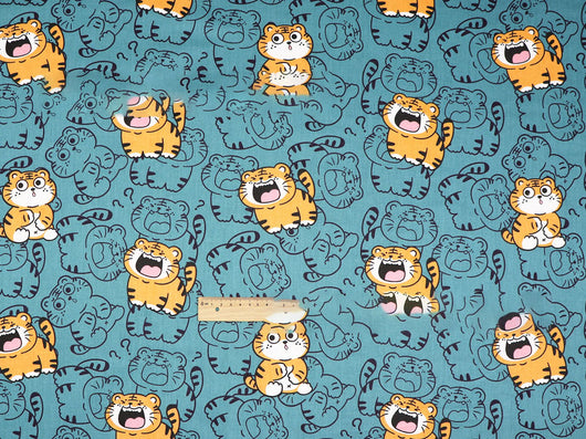 Tela Twill de Algodón Ecológico Little Tiger con Estampado Natural - Image 14