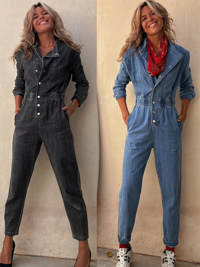 Jumpsuit Casual Mujer con Bolsillos - Diseño Street Lavado - Image 8