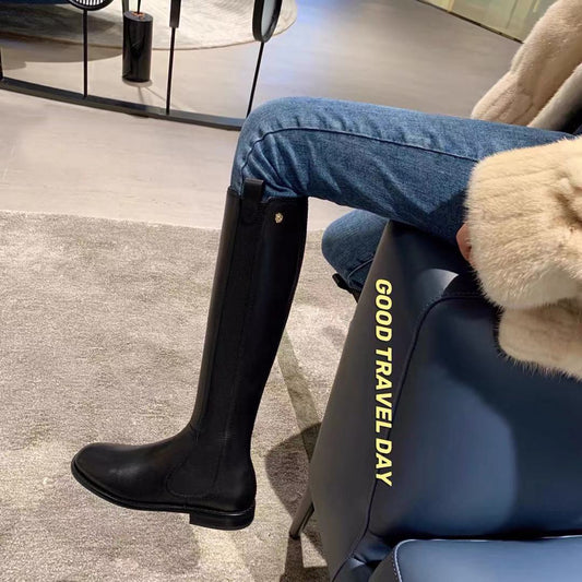 Botas Militares Altas con Suela Reforzada y Tacón Grueso
