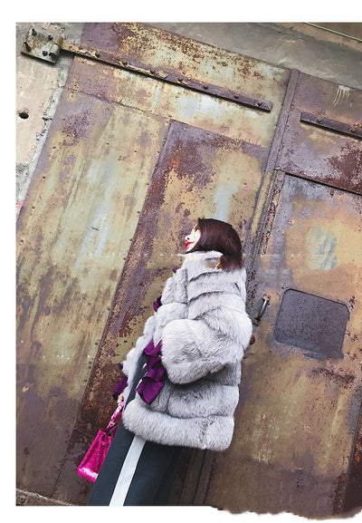 Abrigo de Piel Haining para Mujer - Largo Medio Invierno - Image 9