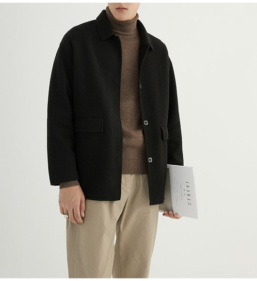 Abrigo de Lana Reversible Estilo Británico para Hombre - Image 17