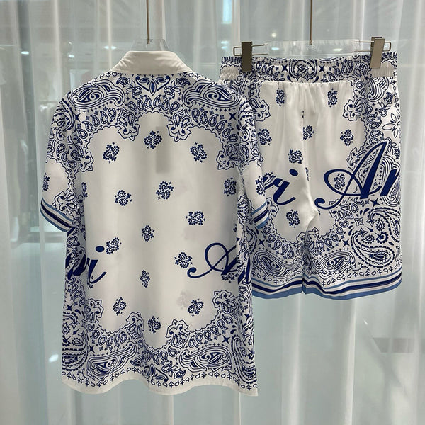 Conjunto de Playa Casual para Hombre - Camisa y Shorts