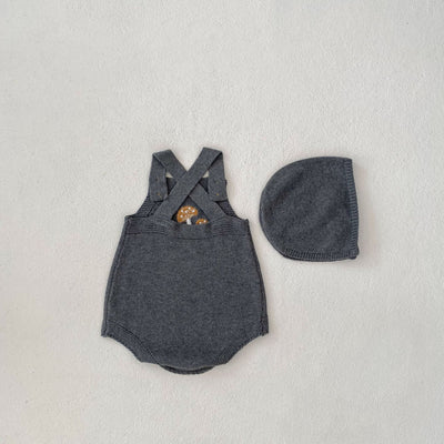Peto Infantil con Bordado de Hongos + Gorro Juego para Bebés - Image 9