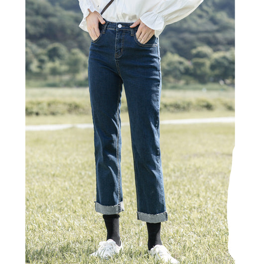 Pantalones Largos Slim Fit de Talle Alto - Diseño Minimalista Versátil - Image 3
