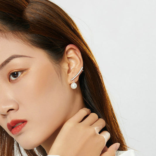 Aretes de Plata S925 con Perla para Mujer