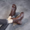 Botines de Cuero Suave para Mujer con Tacón Robusto y Forro de Felpa