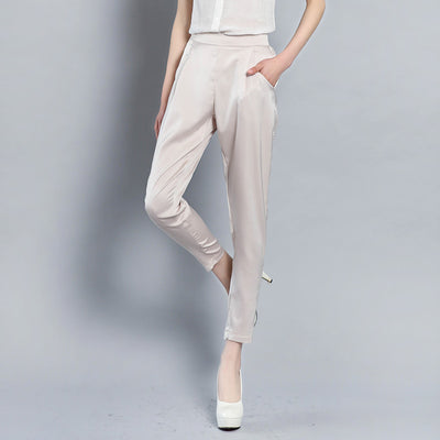 Pantalones Casuales Talla Grande Elásticos de Satén para Mujer - Image 5