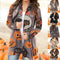 Cardigan Casual con Estampado Digital de Halloween para Mujer