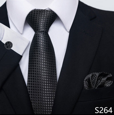 Conjunto Completo de Accesorios Ejecutivos: Corbata, Pañuelo y Gemelos Formales - Image 63