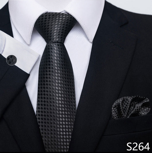 Conjunto Completo de Accesorios Ejecutivos: Corbata, Pañuelo y Gemelos Formales - Image 63