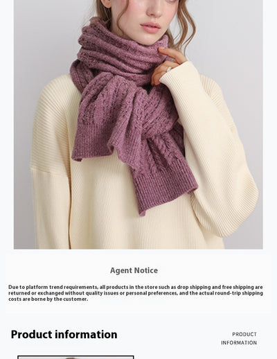 Bufanda de Lana Gruesa Otoño Invierno Estilo Europeo Americano con Textura Cashmere Artificial - Image 12