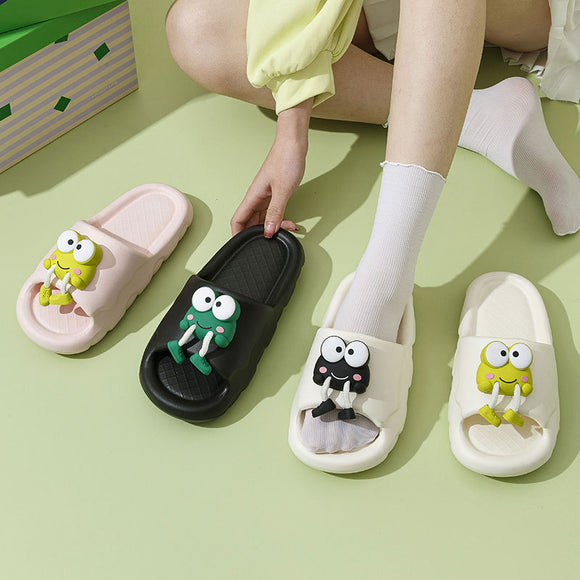 Pantuflas Rana de Dibujos Animados con Suela Suave Antideslizante para Mujer