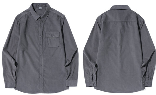 Camisa Casual de Pana para Hombre con Manga Larga - Image 9