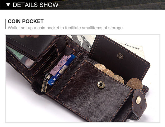 Billetera de Cuero Genuino para Hombre con Múltiples Compartimentos y Protección Antimagnética - Image 17
