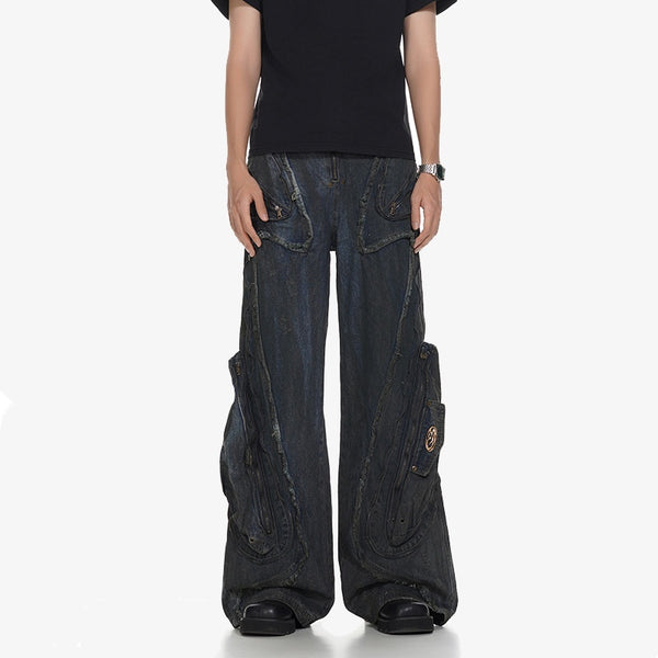 Pantalones Vaqueros Oversized Estilo Urbano Americano Corte Pesado
