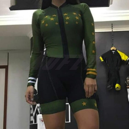 Camiseta de Manga Larga para Triatlón Mujer Rojo