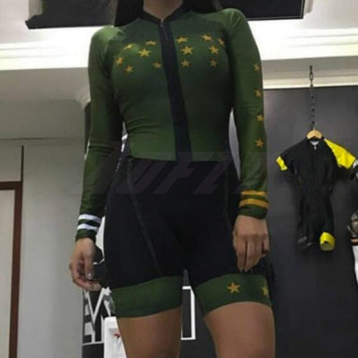 Camiseta de Manga Larga para Triatlón Mujer Rojo