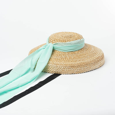 Sombrero Vintage de Chifón Plano y Elegante - Image 3