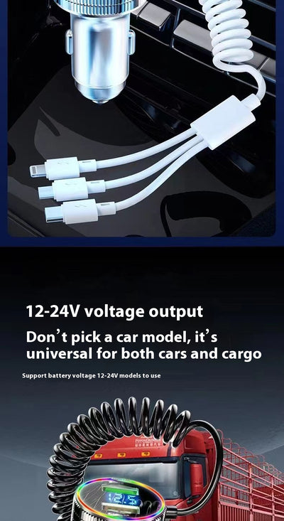 Cargador Rápido para Auto con Luz LED y Cable 3 en 1 - Image 18