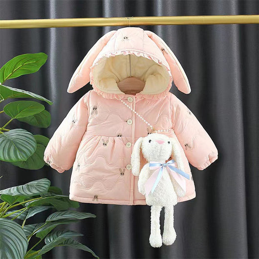 Abrigo Acolchado de Algodón Grueso para Niñas - Chaqueta de Invierno Estilo Occidental - Image 7