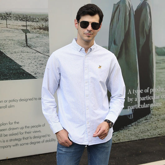 Camisa Casual de Manga Larga Talla Grande para Hombre