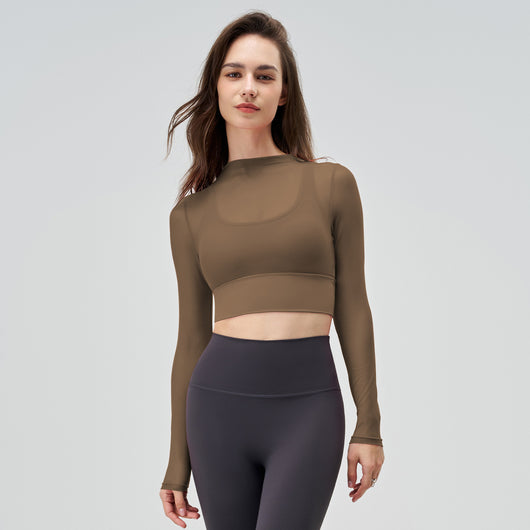Playera Deportiva Reductora de Malla para Mujer - Manga Larga Transpirable de Secado Rápido - Image 9