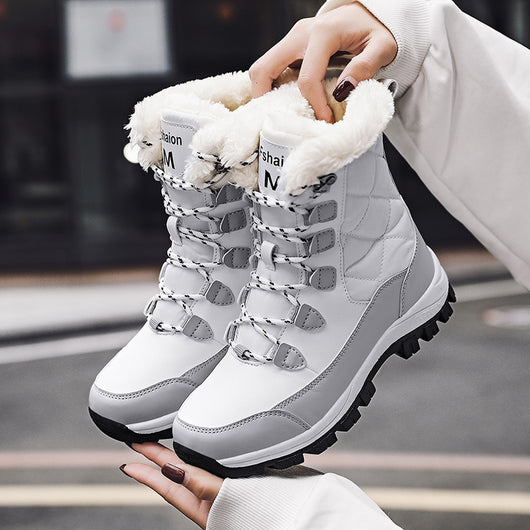 Botas de Nieve Cálidas Acolchadas de Terciopelo para Mujer - Image 9