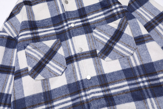 Chaqueta Flanela Acolchada con Capucha - Diseño Colorblock a Cuadros - Image 4