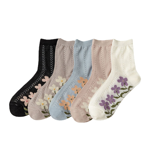 Calcetines Transpirables de Malla con Flores para Mujer - Image 19