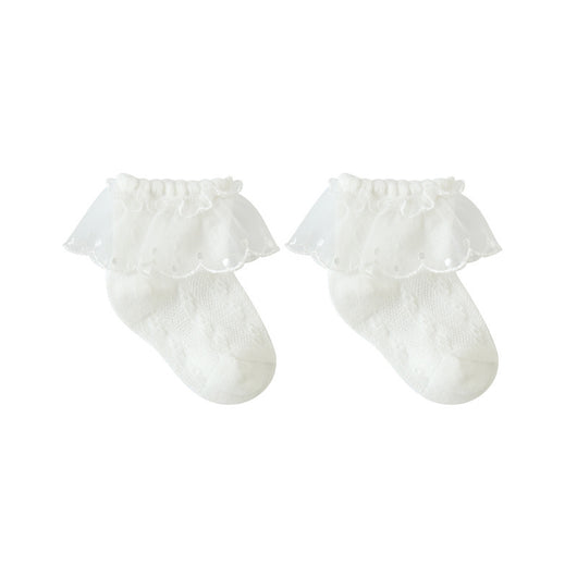 Calcetines de Malla para Bebé con Encaje - Algodón Peinado Premium - Image 13