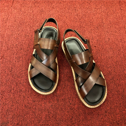 Sandalias Casuales de Cuero Genuino para Hombre - Comodidad de Verano - Image 3