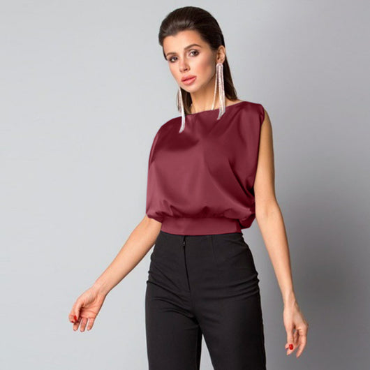 Blusa de Satén sin Espalda con Amarre Trasero - Image 7