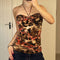 Chaleco Halter Retro Estampado Elegante y Sensual