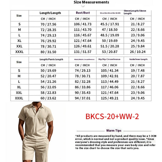 Conjunto de Shorts y Camisa de Lino Suelta para Hombre - Cómodo y Fresco para Playa - Image 13