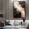 Cuadro Abstracto Dorado Rojo Negro Pintura al Óleo Original Hecha a Mano Decoración Contemporánea