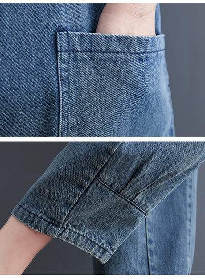 Overol de Mezclilla para Mujer Estilo Retro Casual Holgado con Tirantes - Image 12