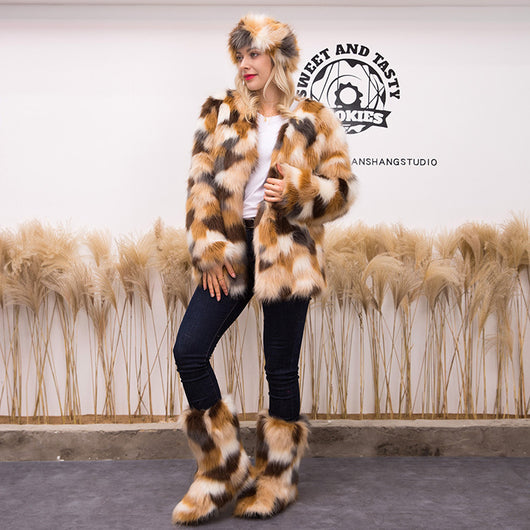 Abrigo de Piel Tres Piezas con Botas de Nieve para Mujer - Image 6