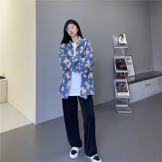Camisa Vaquera Estampada de Manga Larga para Mujer - Image 10