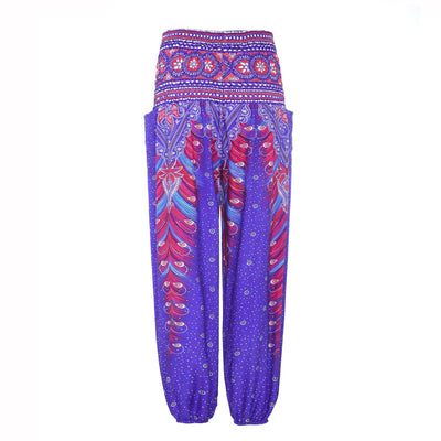 Pantalones Yoga Sueltos Estampado Floral Pierna Ancha Largos - Image 6