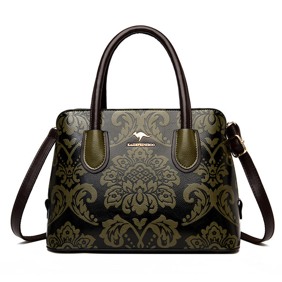 Bolsa Étnica con Estampado Floral Presión