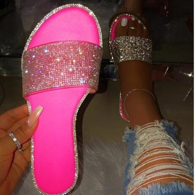 Sandalias y Pantuflas Mujer Talla Grande con Strass y Tacón Bajo - Image 13