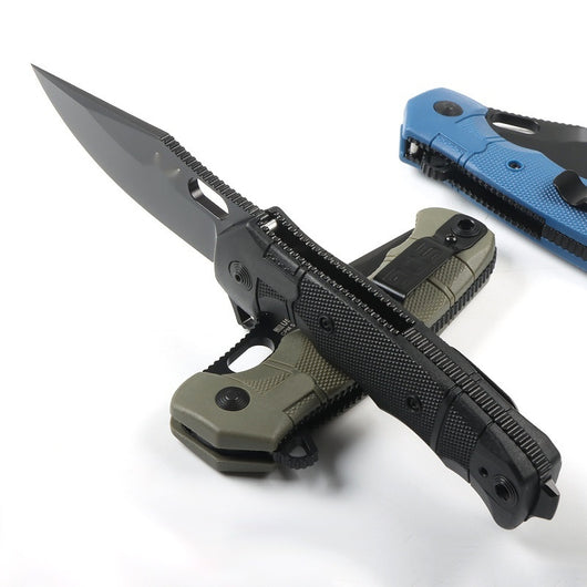 Cuchillo Plegable de Supervivencia Outdoor - Acero Inoxidable con Funda de Nylon - Image 3