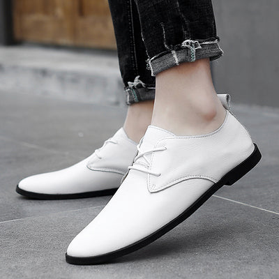 Zapatos Casuales de Cuero Blanco con Suela Suave - Estilo Británico Moderno - Image 20