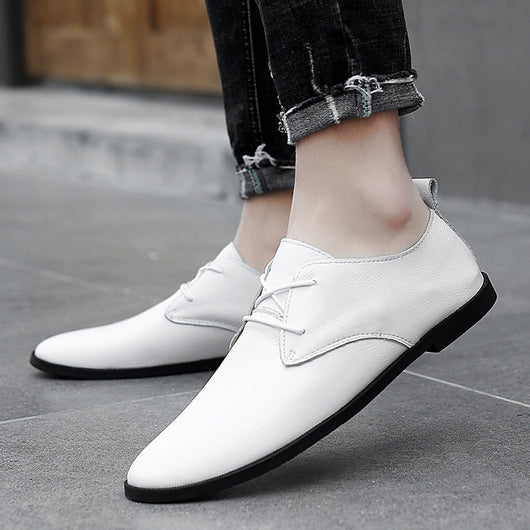 Zapatos Casuales de Cuero Blanco con Suela Suave - Estilo Británico Moderno - Image 20