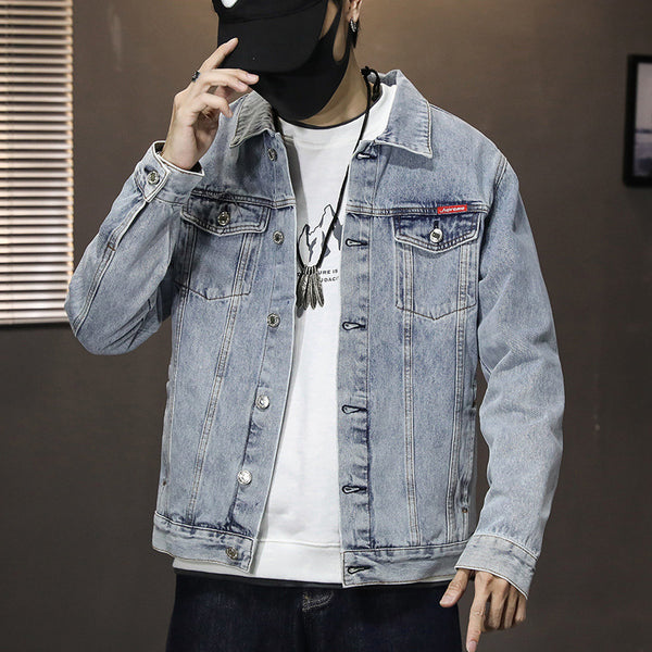 Chaqueta Denim Oversized Slim Estilo Coreano Lavado Casual