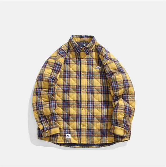 Chaqueta de Algodón Grueso a Cuadros para Hombre - Corte Relajado y Cálido - Image 4